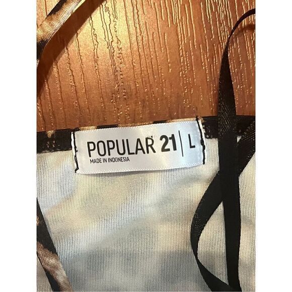 NWOT. Popular 21 Leopard-print long Maxi dress Women Size Large - Picture 8 of 9